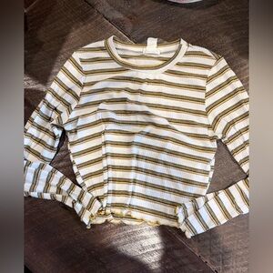 Striped Ribbed Long Sleeve Top